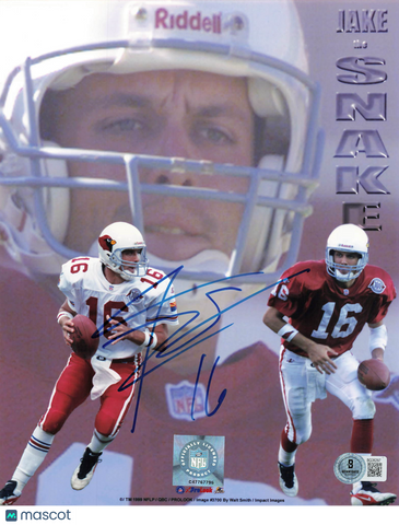 Jake Plummer Signed Arizona Cardinals Football 8x10 Photo BAS Autographed