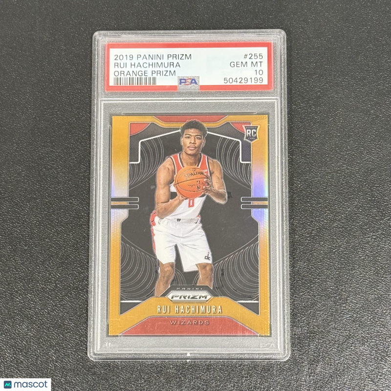 2019 Panini Prizm Orange#255 1/49 Rui Hachimura Signed Card PSA 10 Wizards