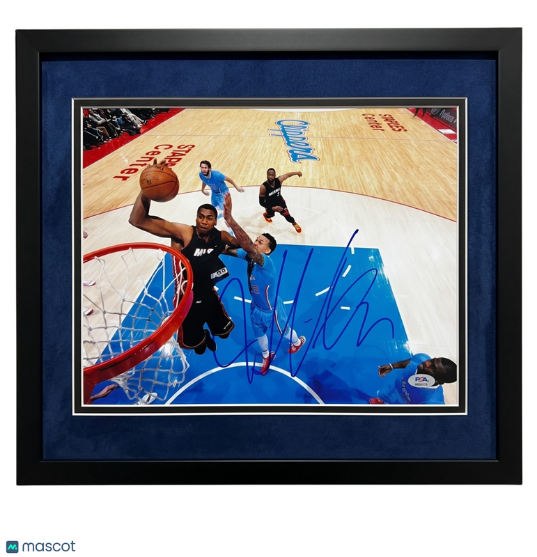 Hassan Whiteside Miami Heat Signed Basketball 11x14 Custom Framed Photo PSA