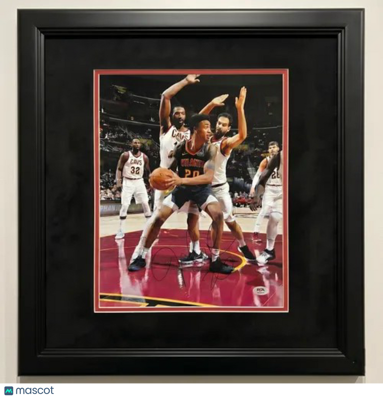 John Collins Atlanta Hawks Signed Basketball 11x14 Custom Framed Photo PSA