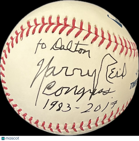 Harry Reid Signed Baseball PSA Politician