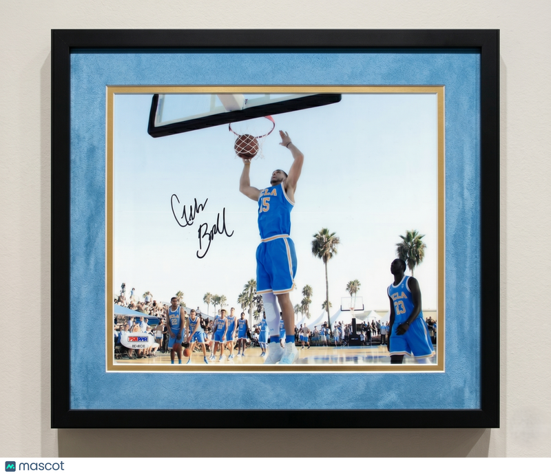 LiAngelo Ball UCLA Bruins Signed Basketball 8x10 Custom Framed Photo PSA