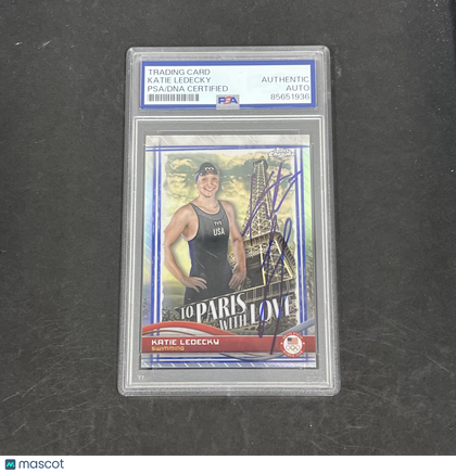 Katie ledecky 2024 topps Chrome#PL-1 Signed Card PSA Autographed