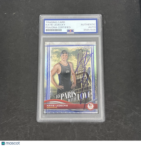 Katie ledecky 2024 topps Chrome#PL-1 Signed Card PSA Autographed
