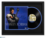Stanley Jordan Signed Flying Home Custom Framed Vinyl Album PSA Auth