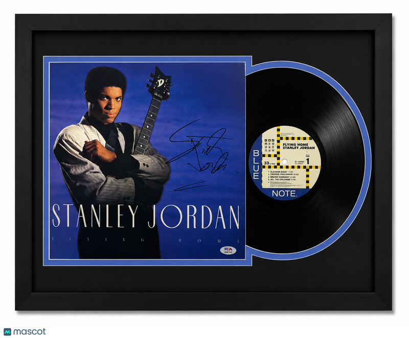 Stanley Jordan Signed Flying Home Custom Framed Vinyl Album PSA Auth