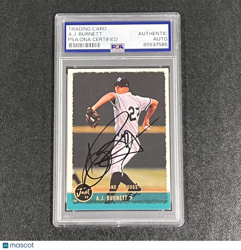 1999 Just Memorabilia #63 A.J. Burnett Signed Card PSA Auto Slabbed Sea Dogs