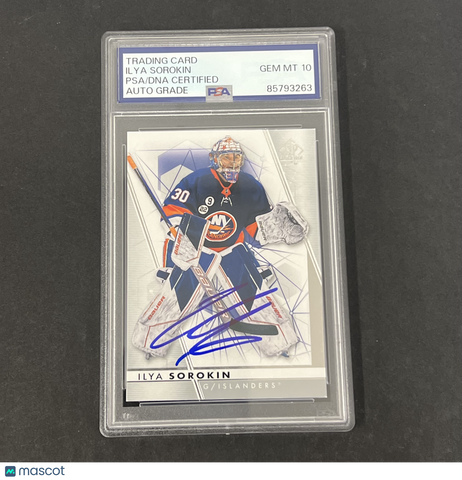 Ilya Sorokin 2022-23 Upper Deck SP Authentic#71 Signed Card PSA 10 Autographed