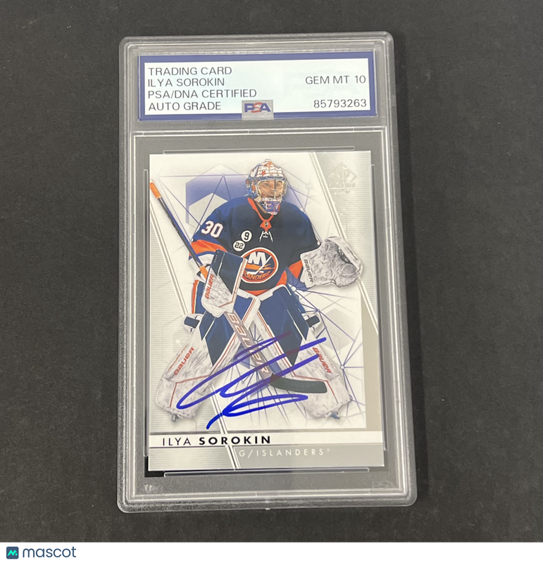 Ilya Sorokin 2022-23 Upper Deck SP Authentic#71 Signed Card PSA 10 Autographed