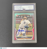 2023 Topps 1st Bowman#BD-154 Jaden Hamm Signed Card Auto 10 PSA Slabbed Tigers
