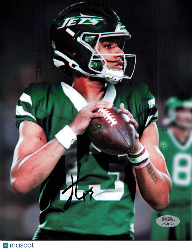 Jordan Travis Signed New York Jets Football 8x10 Photo PSA Autographed