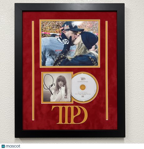 Taylor Swift Signed CD Cover Custom Framed PSA Tortured Poets Department Chiefs