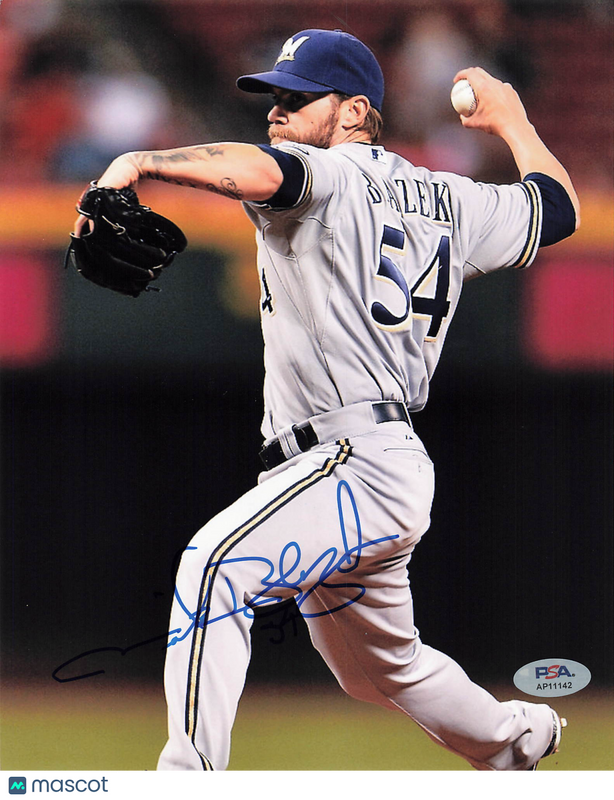 Michael Blazek Milwaukee Brewers Signed 8x10 Photo PSA