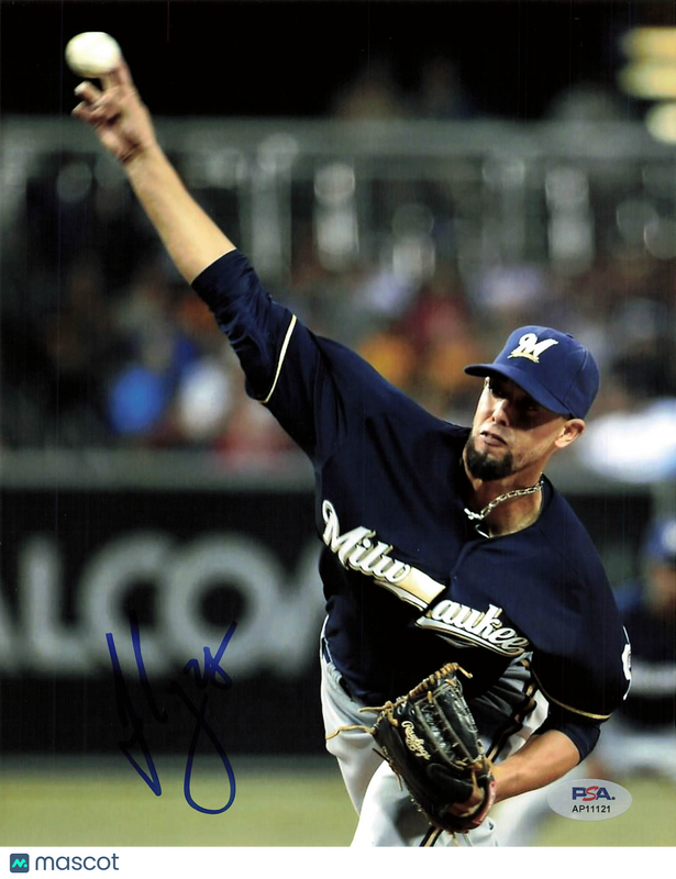 Jorge Lopez Milwaukee Brewers Signed 8x10 Photo PSA