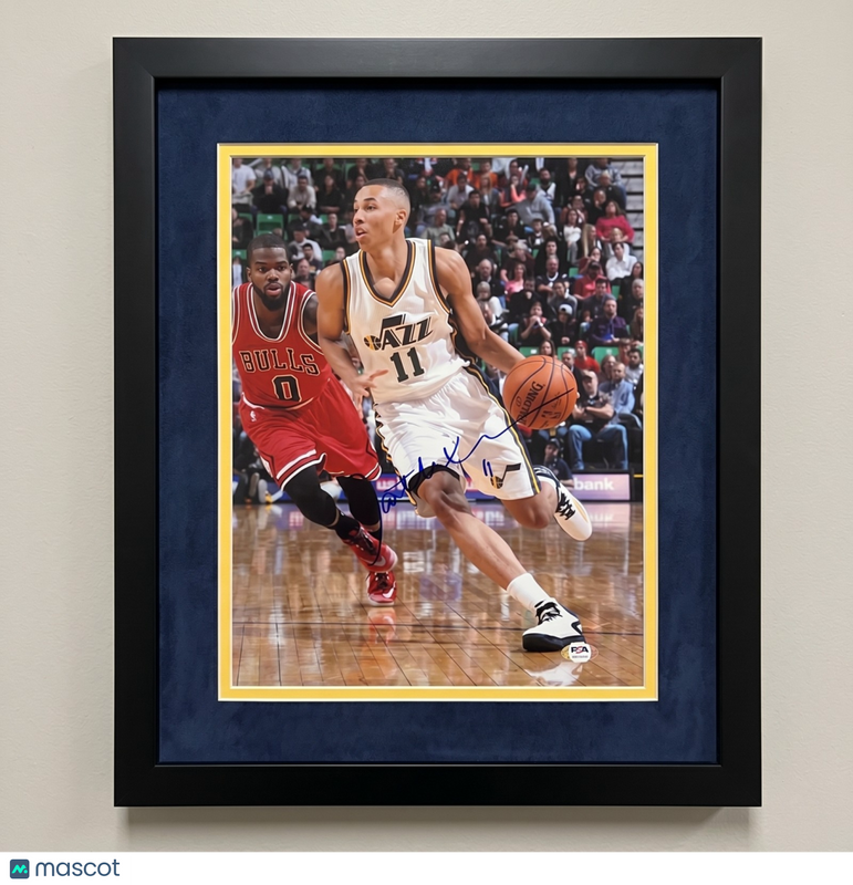 Dante Exum Utah Jazz Signed Basketball 11x14 Custom Framed Photo PSA