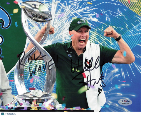 Willie Fritz Signed Tulane Green Wave Football 8x10 Photo PSA Autographed
