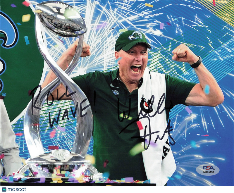 Willie Fritz Signed Tulane Green Wave Football 8x10 Photo PSA Autographed