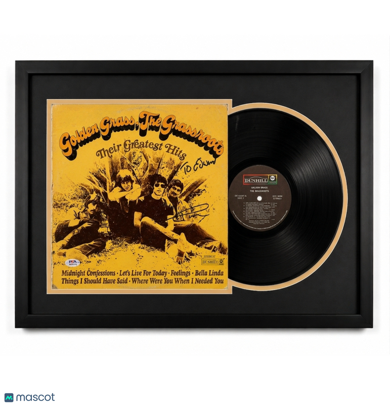 Creed Bratton Signed Golden Grass Custom Framed Vinyl Album PSA Auth