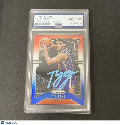 2019-20 Panini Prizm Basketball #268 Ty Jerome Red White Blue signed card PSA