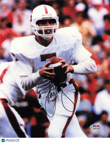 John Elway Signed Stanford Cardinal Football 8x10 Photo PSA Autographed