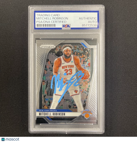 Mitchell Robinson 2024 Panini Prizm Basketball#156 Signed Card PSA Autographed
