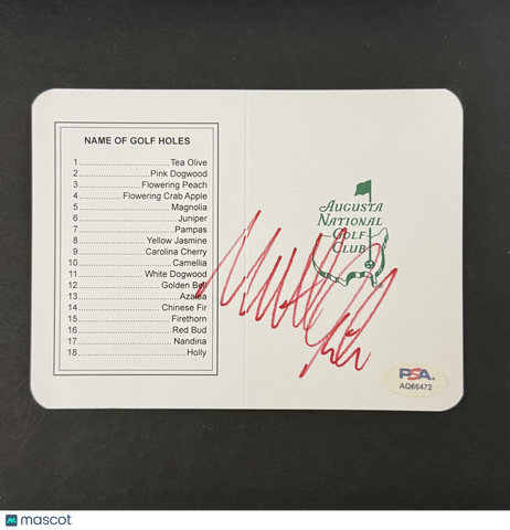 Matt Fitzpatrick Signed Golf Masters Golf Scorecards PSA Autographed