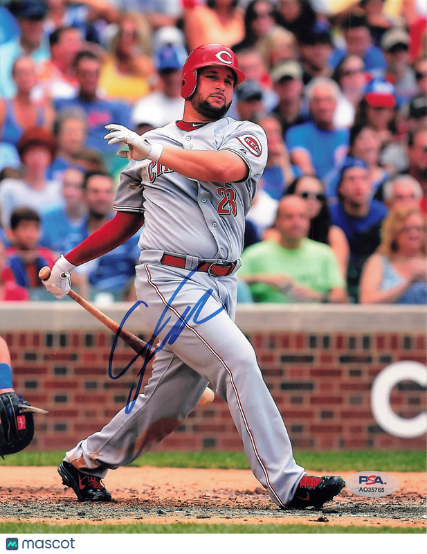 Yonder Alonso Cincinnati Reds Signed 8x10 Photo PSA