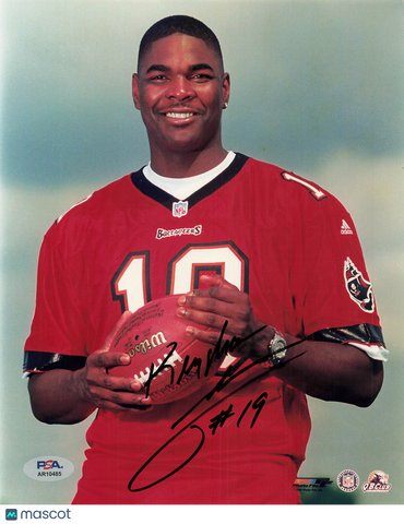 Keyshawn Johnson Signed Tampa Bay Buccaneers Football 8x10 Photo PSA Autographed