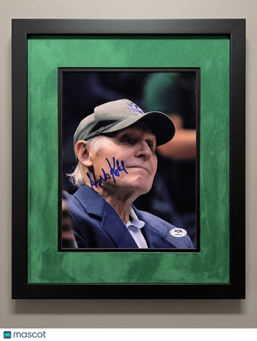 Herb Kohl Milwaukee Bucks Signed Basketball 8x10 Custom Framed Photo PSA