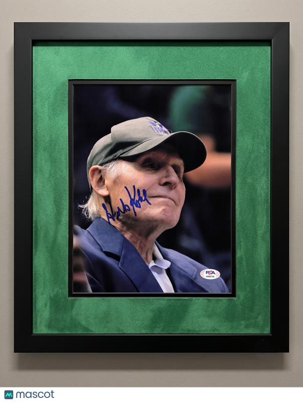 Herb Kohl Milwaukee Bucks Signed Basketball 8x10 Custom Framed Photo PSA