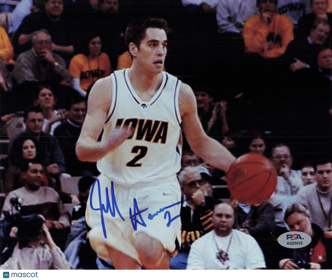 Jeff Horner Iowa Hawkeyes Signed Basketball 8x10 Photo PSA