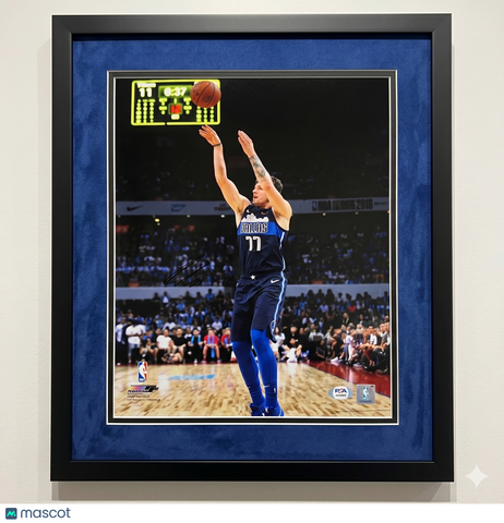 Luka Doncic Dallas Mavericks Signed Basketball 11x14 Custom Framed Photo PSA