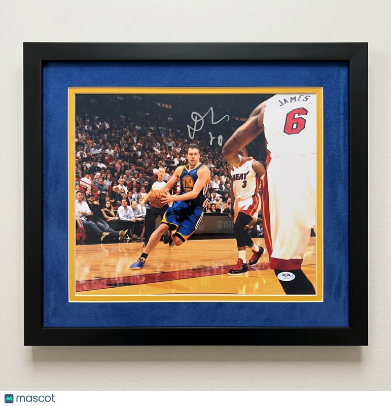David Lee Golden State Warriors Signed Basketball 11x14 Custom Framed Photo PSA