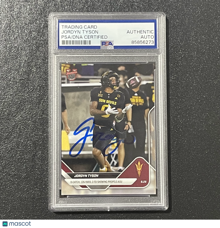 2025 Topps University Bowman Now #18 Jordyn Tyson Signed Card PSA Auto Slabbed