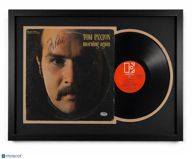 Tom Paxton Signed Morning Again Custom Framed Vinyl Album PSA