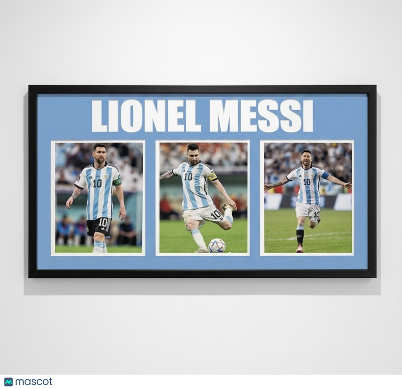 Lionel Messi Argentina National Football Team Soccer 3-Photo Display