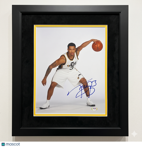 Trey Burke Utah Jazz Signed Basketball 11x14 Custom Framed Photo PSA