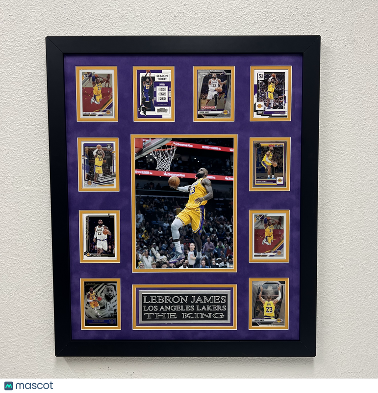 Lebron James 10-Card Custom Display Frame Los Angeles Lakers