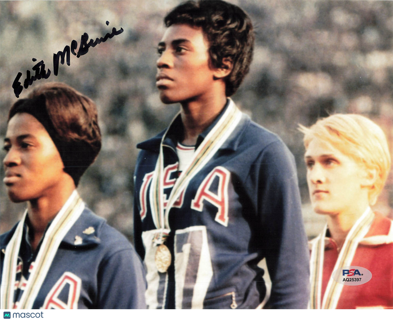 Edith Marie McGuire Signed Track and Field 8x10 Photo PSA Auth