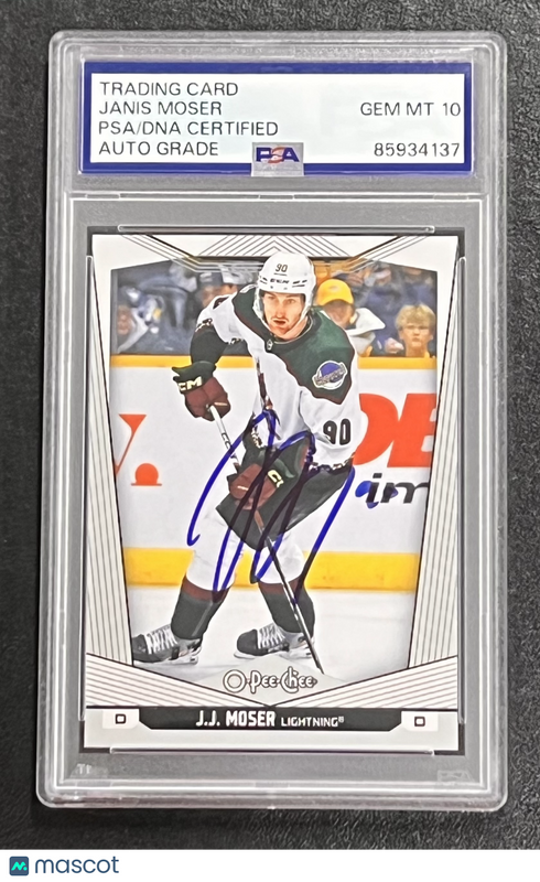 2024-25 O-Pee-Chee #383 Janis Moser Signed Card PSA Auto 10 Slabbed Lightning