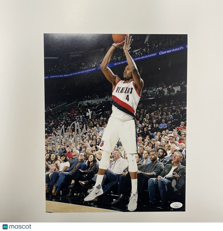 Moe Harkless Portland Trail Blazers Signed Basketball 11x14 Photo BAS