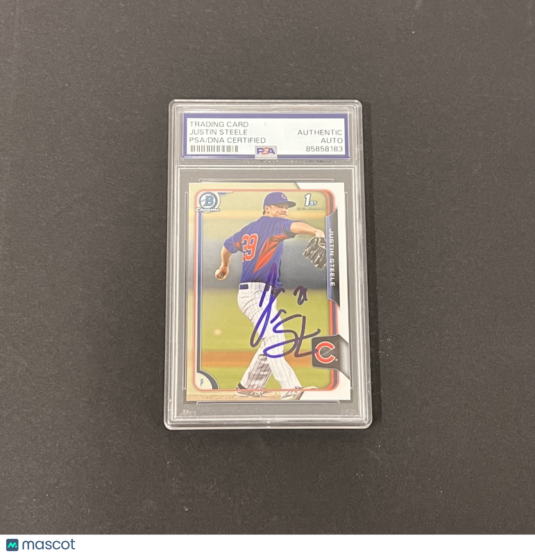 2015 Topps 1st Bowman Chrome#BCP159 Justin Steele Signed Card PSA Slabbed Cubs