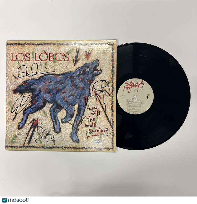 Steve Berlin, David Hidalgo, Louie Perez, Cesar Rosas Signed Vinyl Album PSA