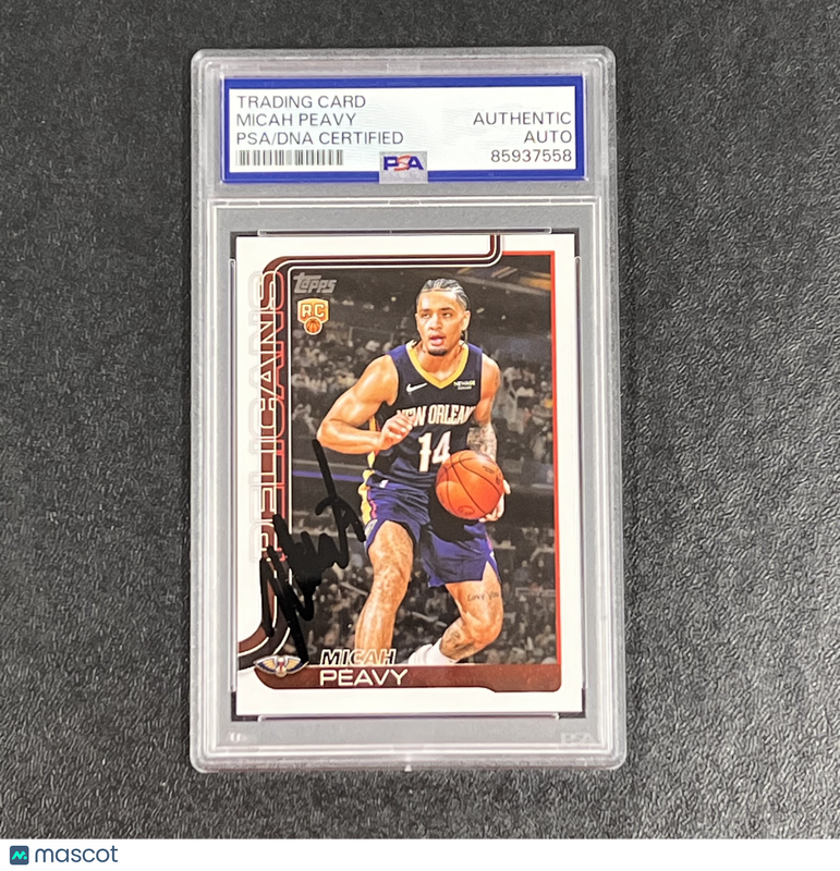 2025 Topps #241 Micah Peavy Signed Card Auto PSA Slabbed New Orleans Pelicans