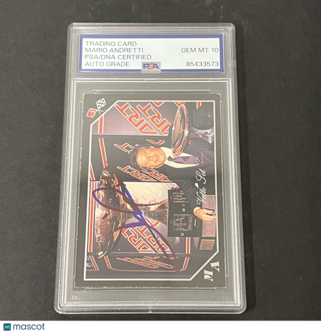 1991 Collect-A-Card #96 Mario Andretti Vette Set signed card PSA Auto 10