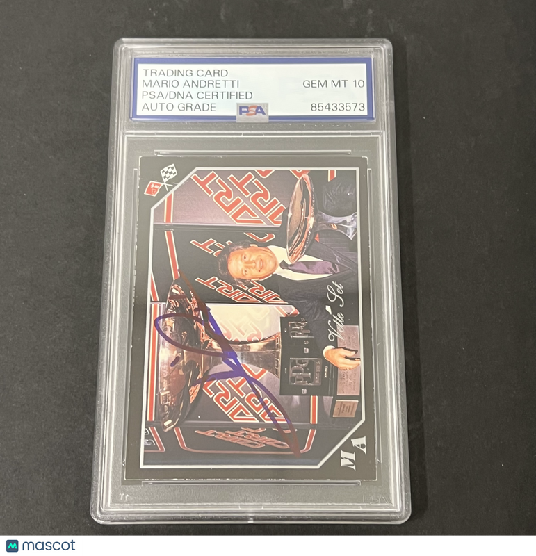 1991 Collect-A-Card #96 Mario Andretti Vette Set signed card PSA Auto 10