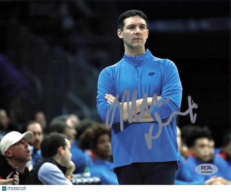 Mark Daigneault Oklahoma City Thunder Signed Basketball 8x10 Photo PSA Auth