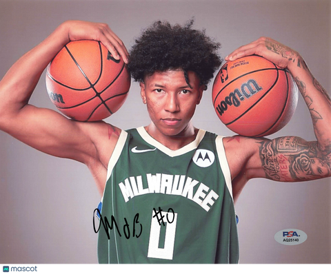 MarJon Beauchamp Milwaukee Bucks Signed Basketball 8x10 Photo PSA