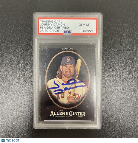 2017 Topps Allen & Ginter X#35 Johnny Damon Signed Card PSA Auto 10 Red Sox