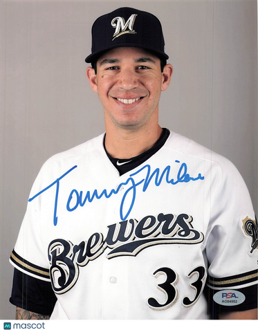 Tommy Milone Milwaukee Brewers Signed 8x10 Photo PSA